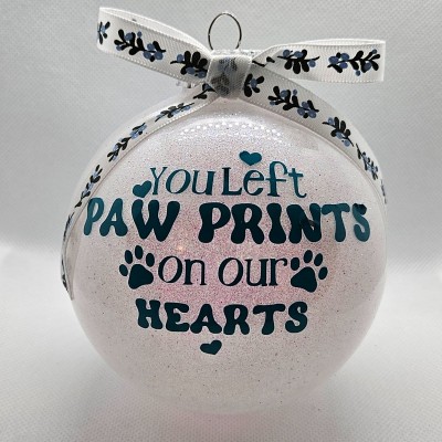 You Left Paw Prints On Our Hearts Ornament