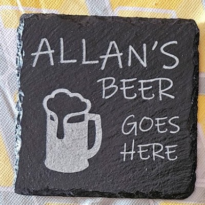 Customizable Beer Goes Here Slate Coaster