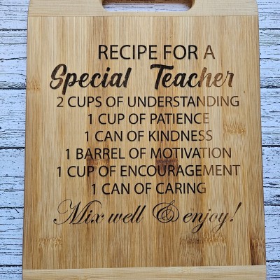 Recipe For A Special Teacher Cutting Board