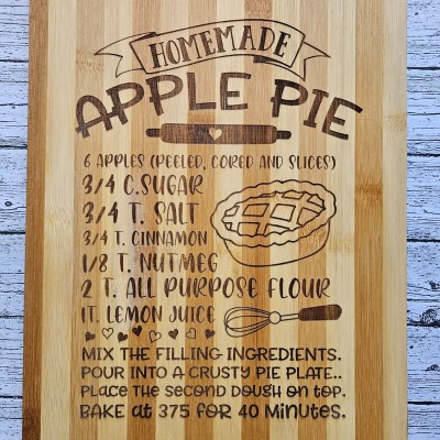 Apple Pie Recipe Cutting Board