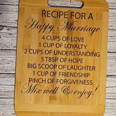 Recipe for a Happy Marriage Cutting Board