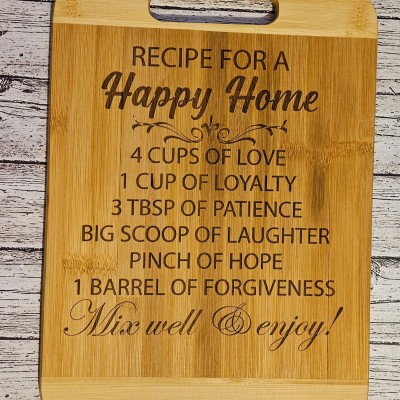 Recipe for a Happy Home Cutting Board