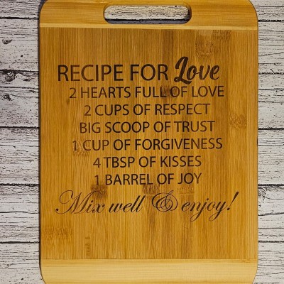 Recipe for Love Cutting Board